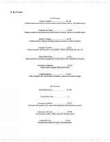 Menus & Prices, La Bella Rosa, Mottingham