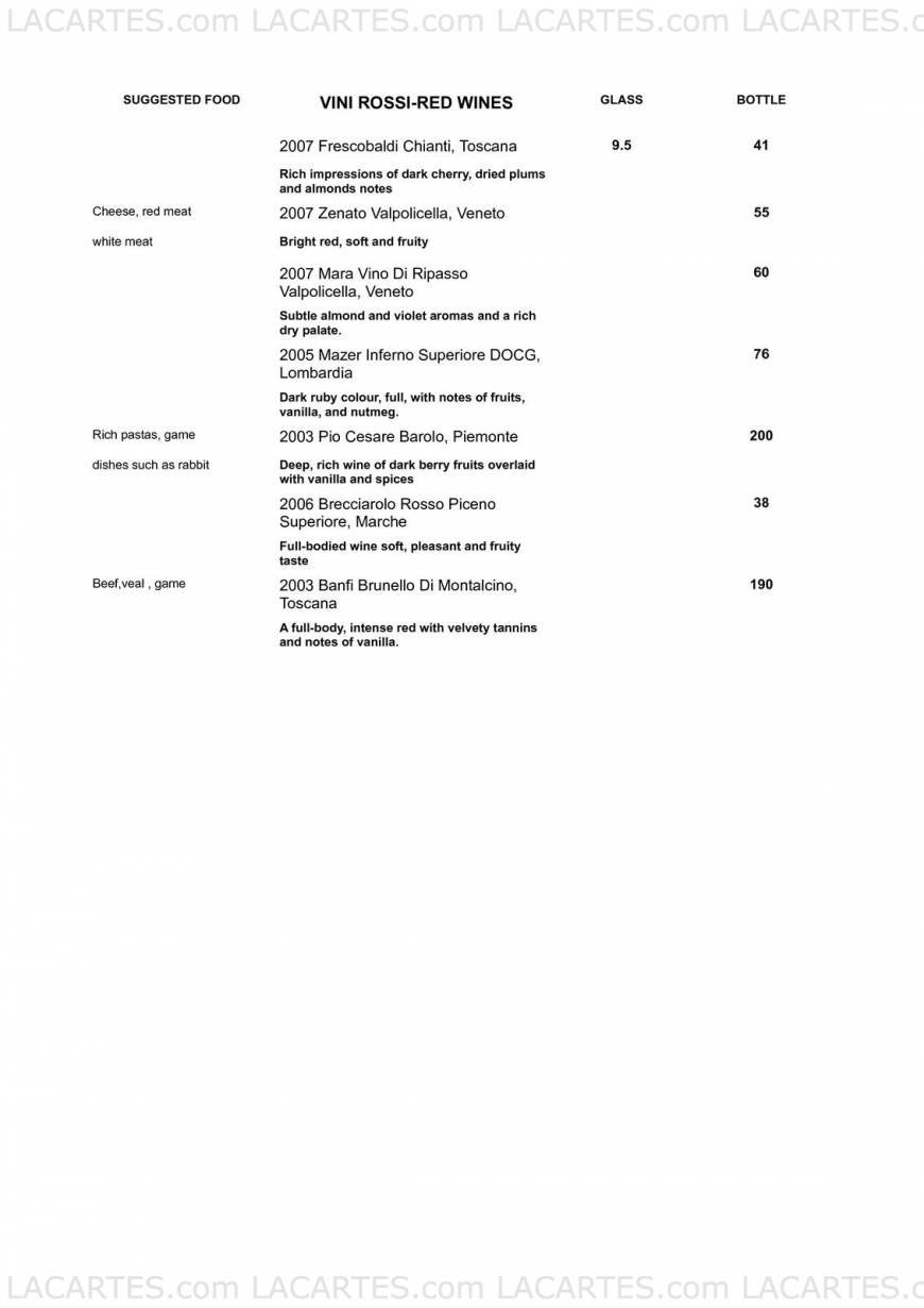  Pricelists of Cucinetta Ristorante Bar 103 Woolwich Rd - Photo 7 of 7