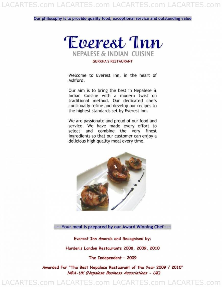  Pricelists of Everest Inn - Blackheath 41 Montpelier Vale - Photo 1 of 7