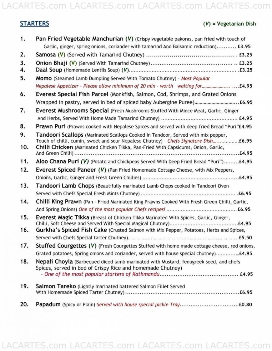  Pricelists of Everest Inn - Blackheath 41 Montpelier Vale - Photo 2 of 7