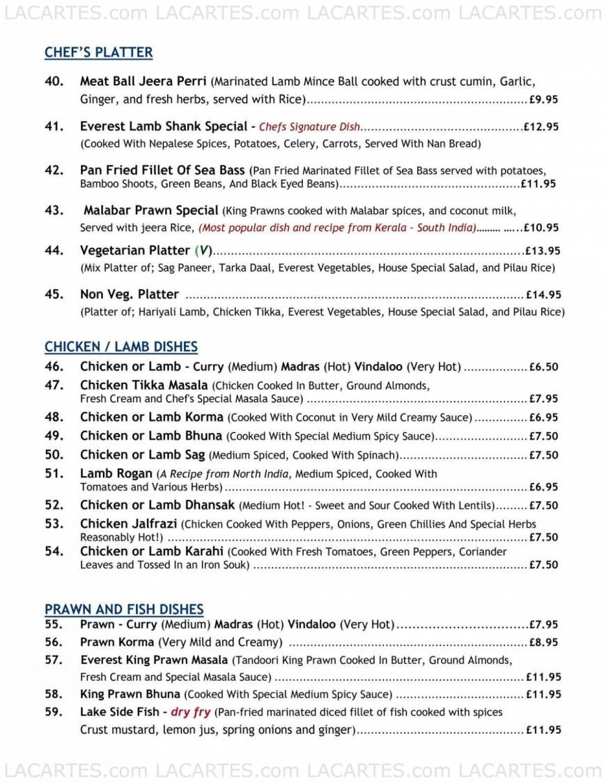  Pricelists of Everest Inn - Blackheath 41 Montpelier Vale - Photo 4 of 7