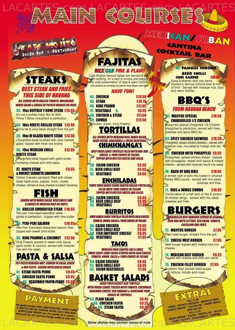  Pricelists of Cafe Mojito Mexican Salsa Bar and Restaurant 219 Broadway - Photo 2 of 3