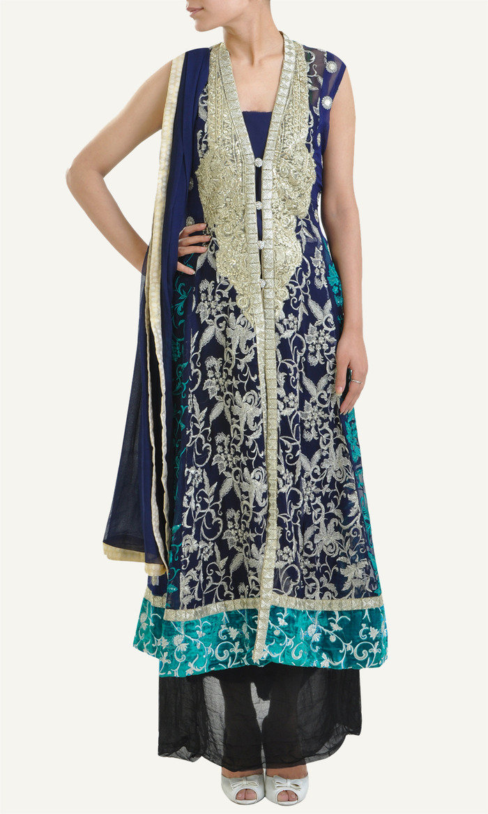 Beige chiffon salwar suit designed with zari, resham and sequins embroidery and velvet patch border. Unstich satin inner and salwar. Chiffon dupatta comes along with this. New Album of M/s Vidya Aarvi Enterprises D-31, Uppals Southend - Photo 2 of 4 Beige chiffon salwar suit designed with zari, resham and sequins embroidery and velvet patch border. Unstich satin inner and salwar. Chiffon dupatta comes along with this. New Album of M/s Vidya Aarvi Enterprises D-31, Uppals Southend - Photo 2 of 4