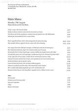 Menus & Prices, The Princess Of Wales, Blackheath