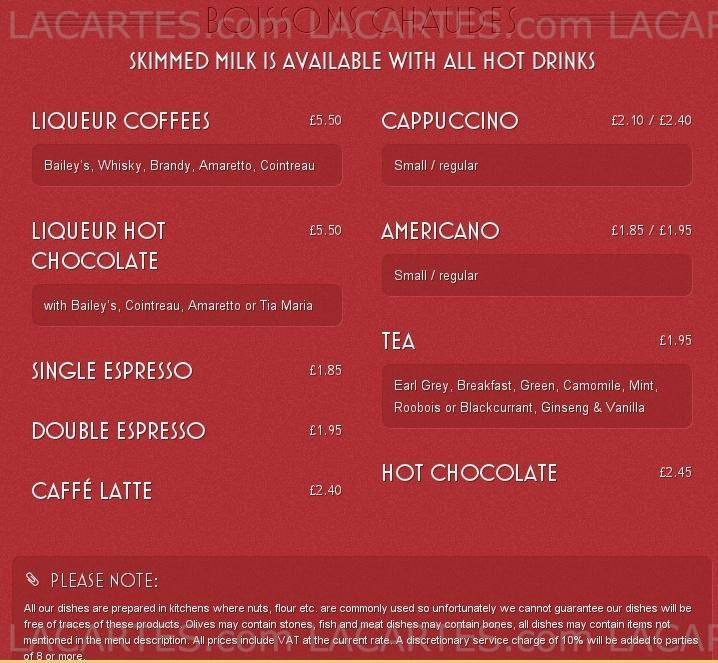  Pricelists of Cafe Rouge - Bishops Stortford 14-16 North Street - Photo 3 of 24