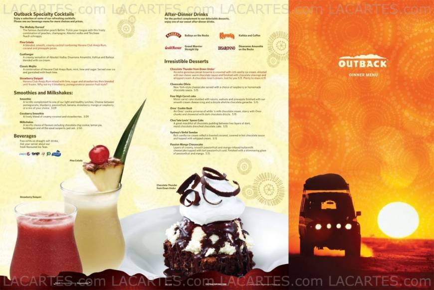  Pricelists of OUTBACK STEAKHOUSE - BASILDON Yardley Business Park Miles Gray Road    - Photo 2 of 15