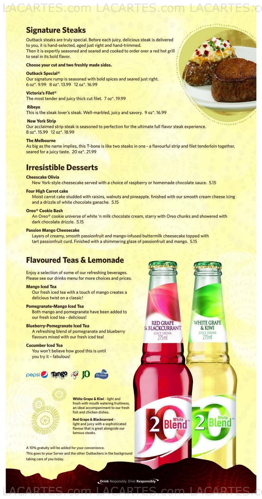  Pricelists of OUTBACK STEAKHOUSE - BASILDON Yardley Business Park Miles Gray Road    - Photo 4 of 15