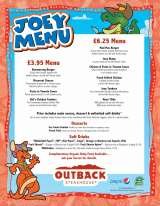 Menus & Prices, OUTBACK STEAKHOUSE - BASILDON, Basildon