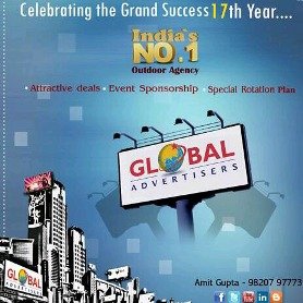 Billboard Advertising<br />
 Profile Photos of GLOBAL ADVERTISERS- The Outdoor Advertising Experts Location	Shri Ram Trade Centre, 6th floor, S.V.P. Road, Borivali (W), Mumbai, Maharashtra, India 400092 - Photo 1 of 9
