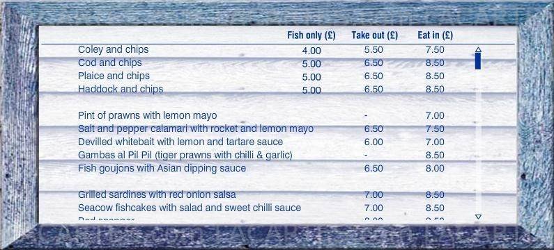  Pricelists of The Sea Cow Restaurant 37 Lordship Lane - Photo 2 of 6