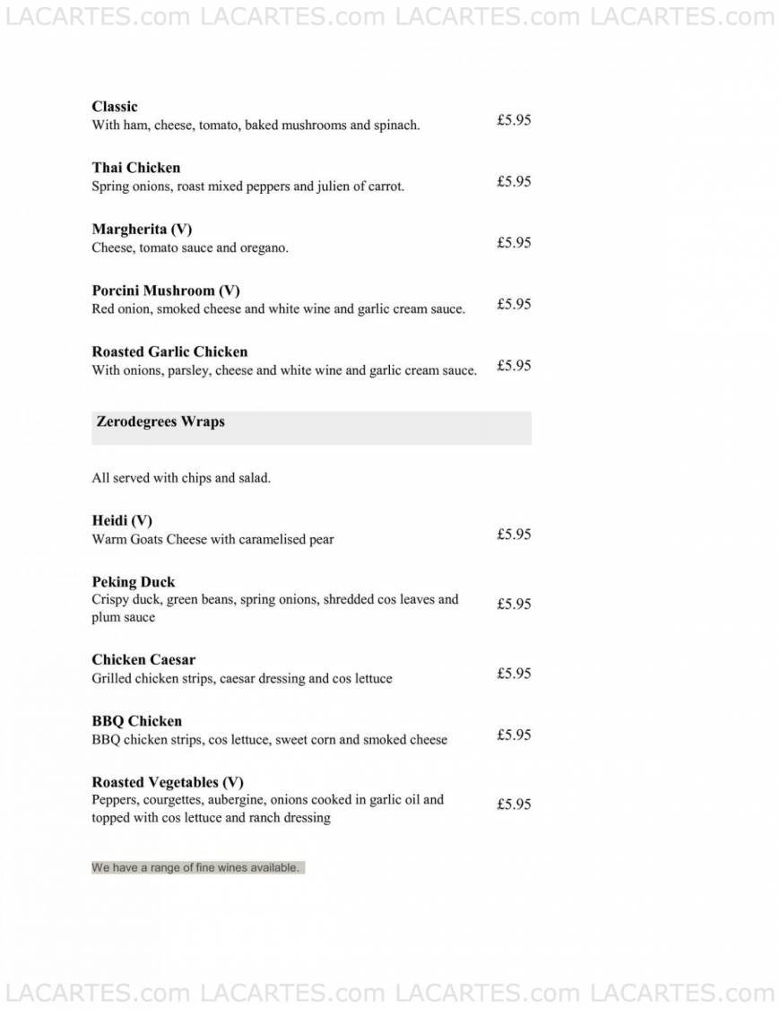  Pricelists of Zero Degrees - Bristol 53 Colston Street - Photo 11 of 12