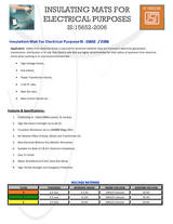 Menus & Prices, Insulating Rubber Matting India, New Delhi