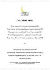 Menus & Prices, Plateau Bar and Grill, Canary Wharf