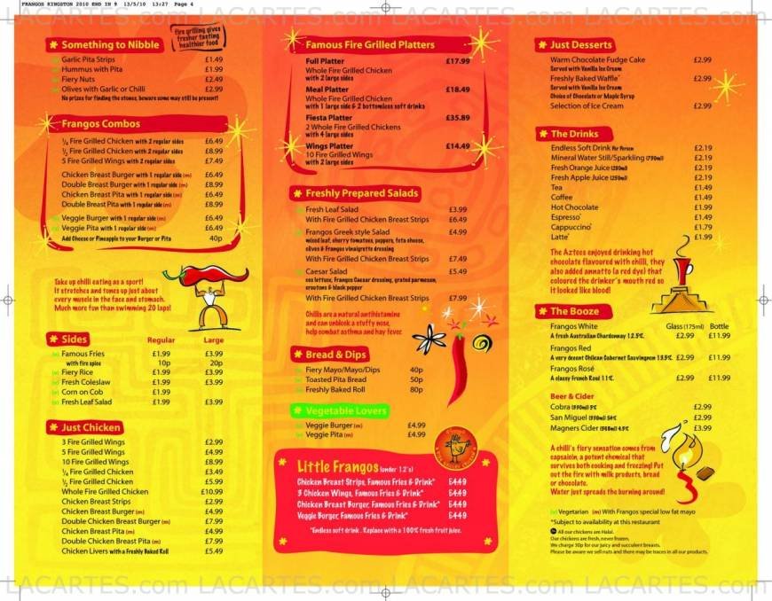  Pricelists of Frangos - Famous Fire Grilled Chicken The Rotunda, Clarence street - Photo 2 of 2