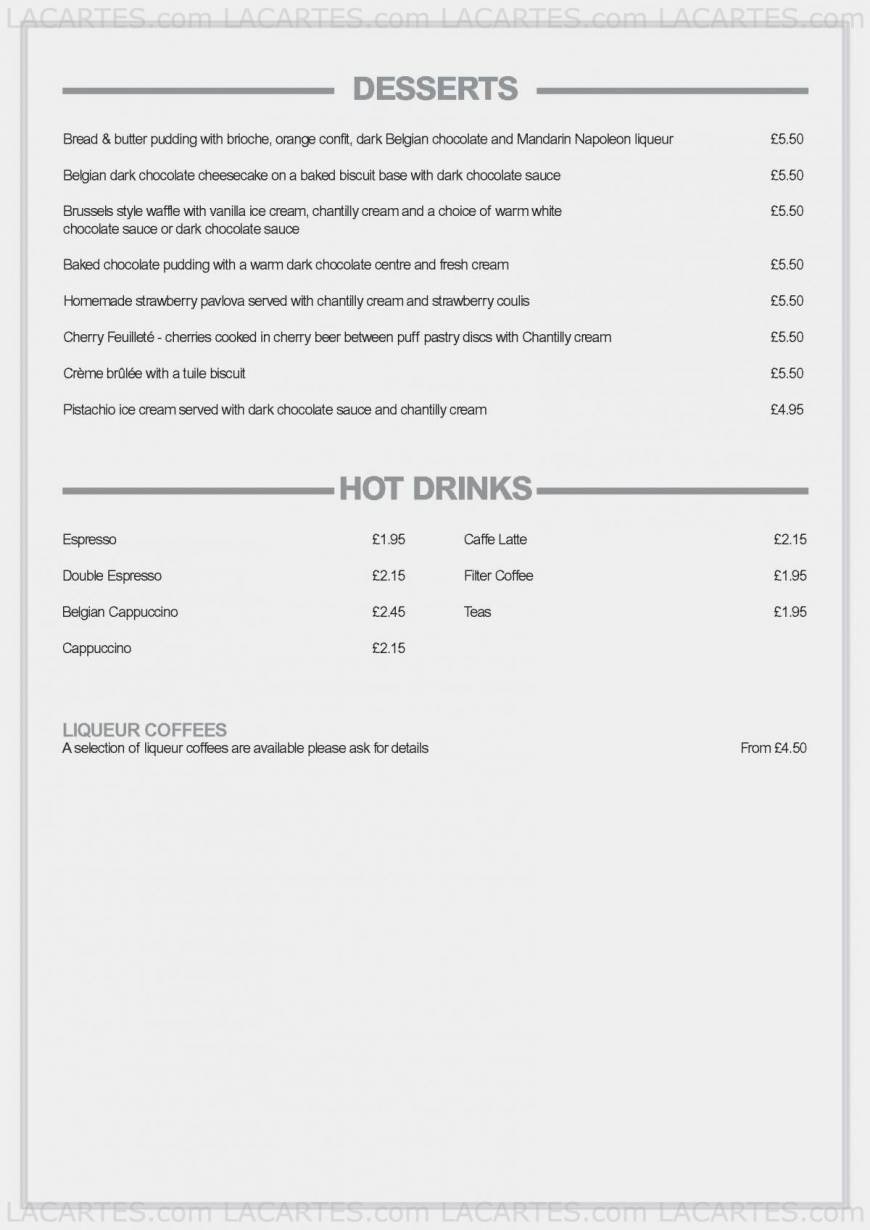  Pricelists of Belgo Brasserie 242 The Glades Shopping Centre - Photo 1 of 14