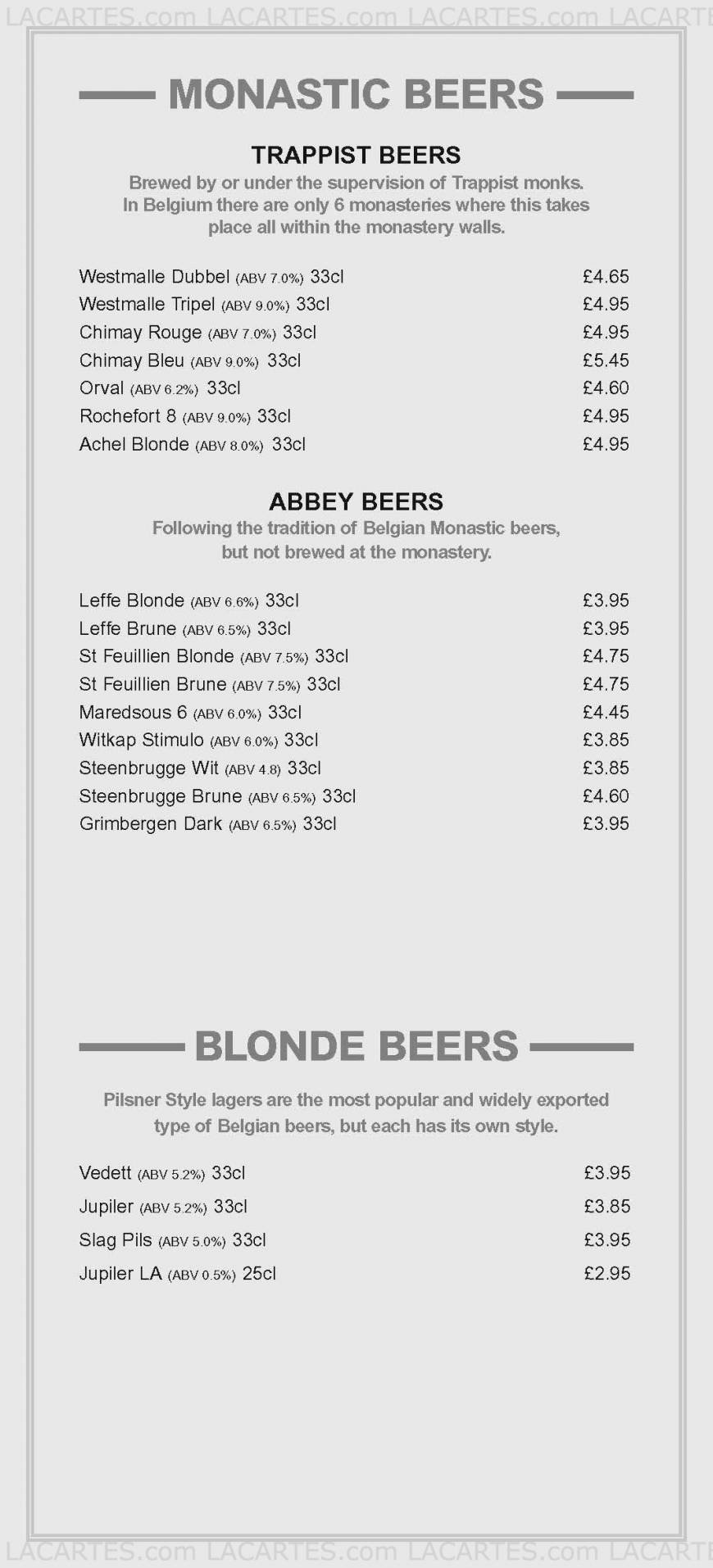  Pricelists of Belgo Brasserie 242 The Glades Shopping Centre - Photo 4 of 14
