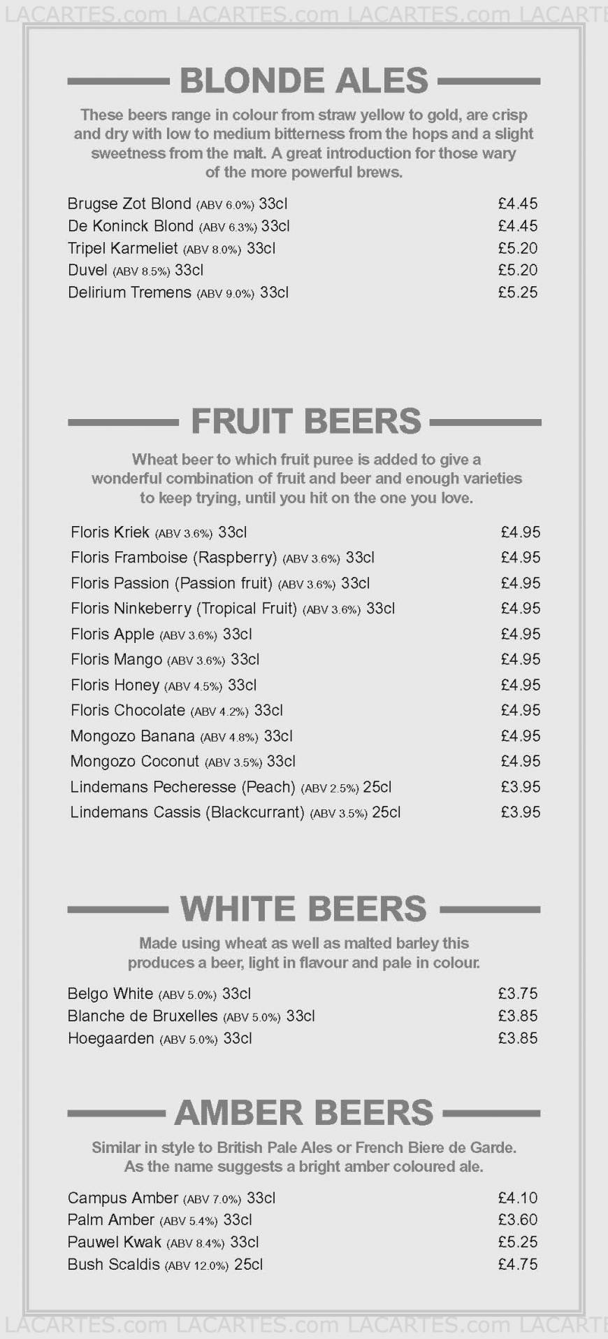 Pricelists of Belgo Brasserie 242 The Glades Shopping Centre - Photo 5 of 14
