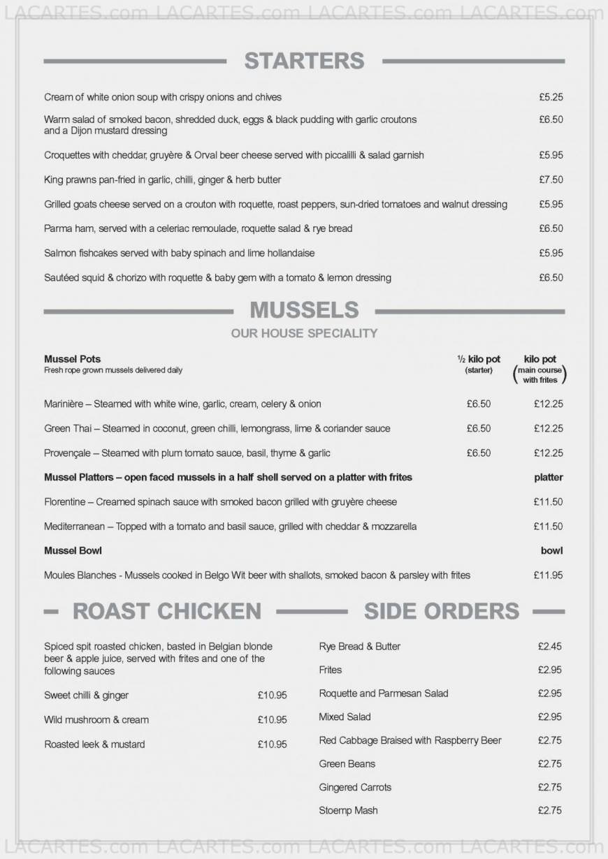  Pricelists of Belgo Brasserie 242 The Glades Shopping Centre - Photo 13 of 14