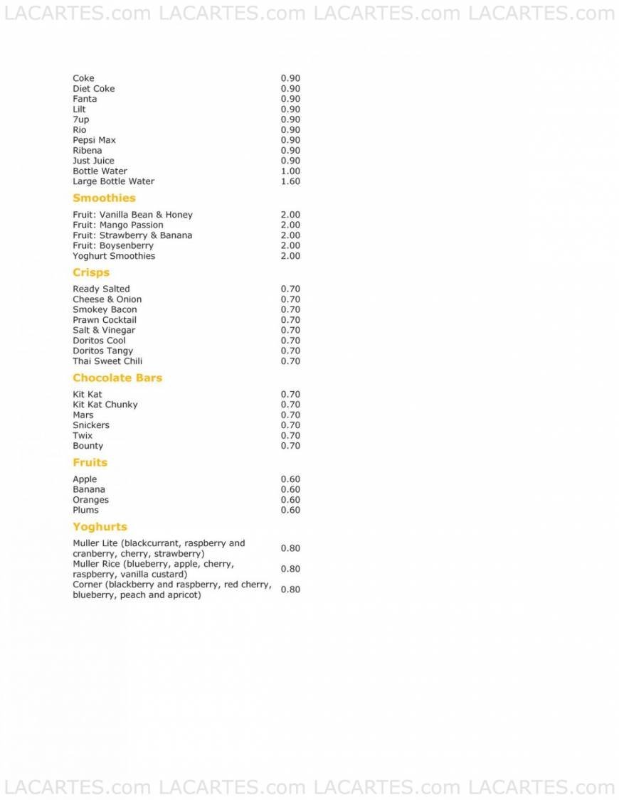  Pricelists of Pavarotti's Sandwich Bar 21 Royal Exchange - Photo 4 of 4