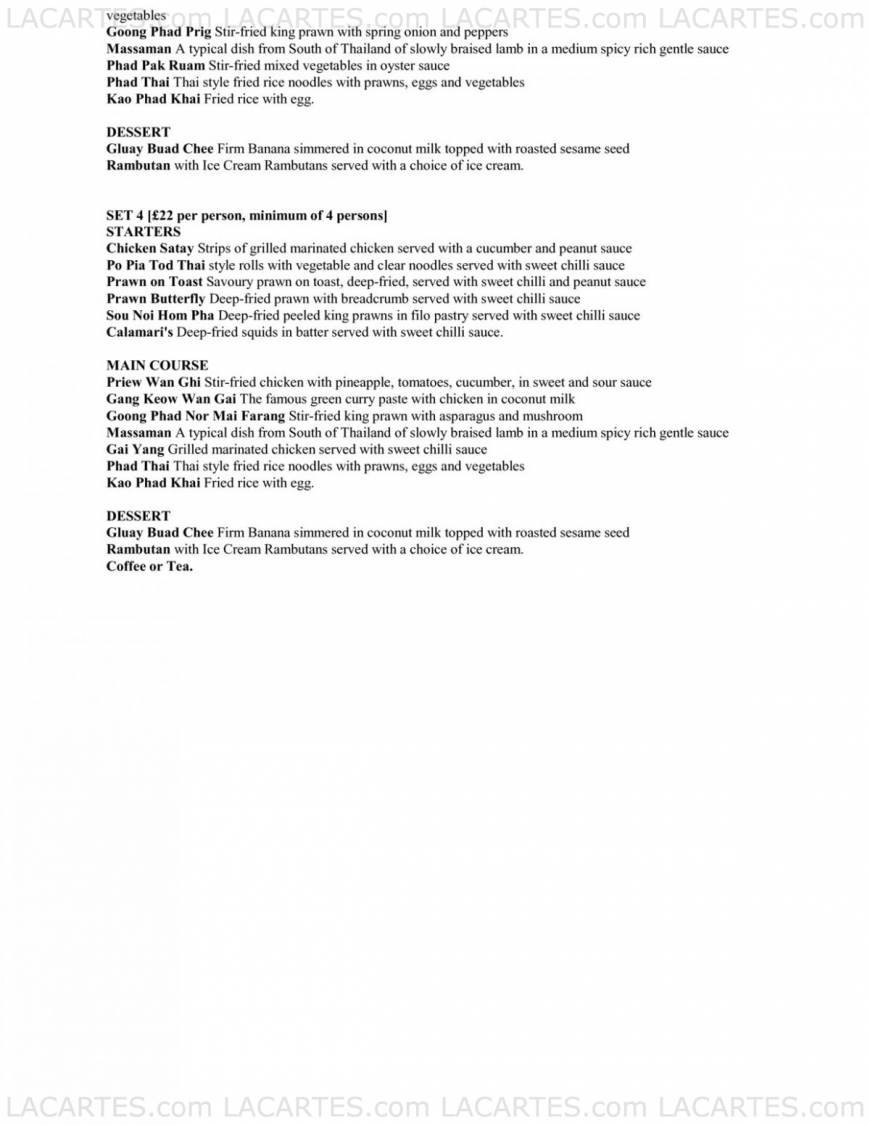  Pricelists of Saay Tharn - Thai Restaurant 13 Forest Road   - Photo 2 of 8