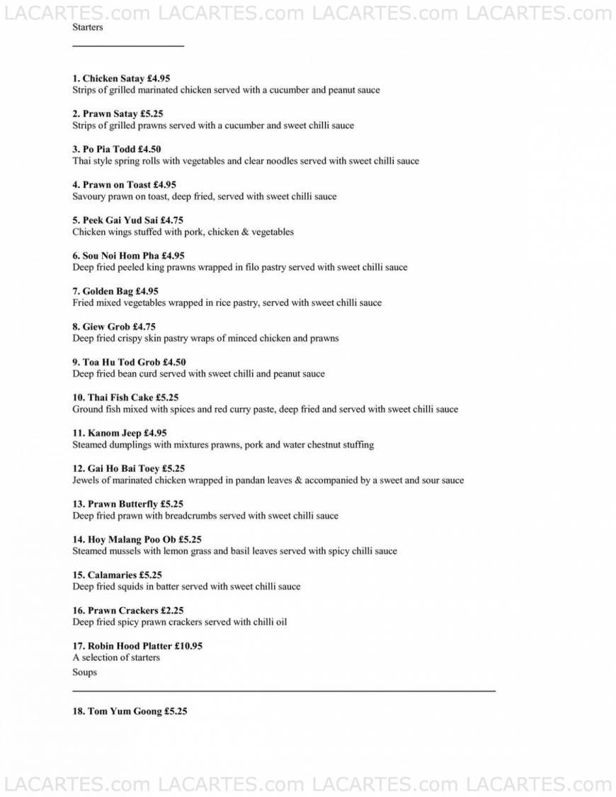  Pricelists of The Robin Hood Epping New Road  - Photo 2 of 7