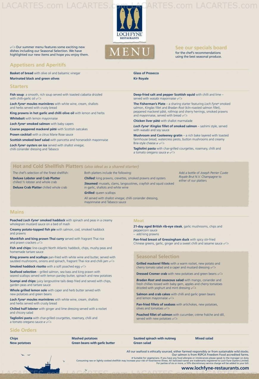  Pricelists of LOCH FYNE LOUGHTON 280-282 High Road - Photo 2 of 6