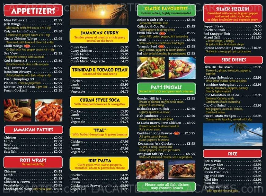  Pricelists of Da Caribbean Shack 5 Pegler Way - Photo 1 of 1