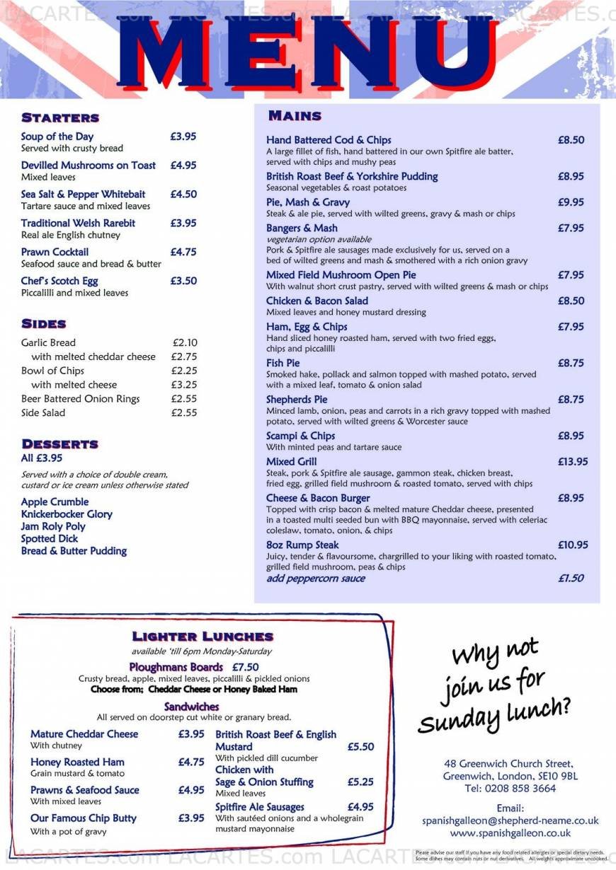  Pricelists of Spanish Galleon Tavern 48 Greenwich Church Street - Photo 3 of 3