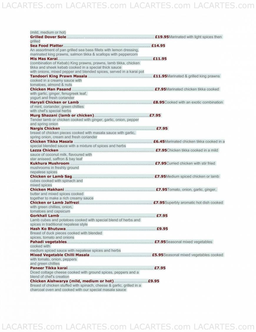  Pricelists of Mountain View Restaurant 1-3 Lee Road - Photo 2 of 5