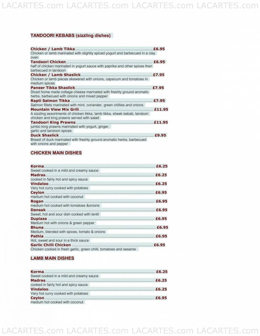  Pricelists of Mountain View Restaurant 1-3 Lee Road - Photo 3 of 5