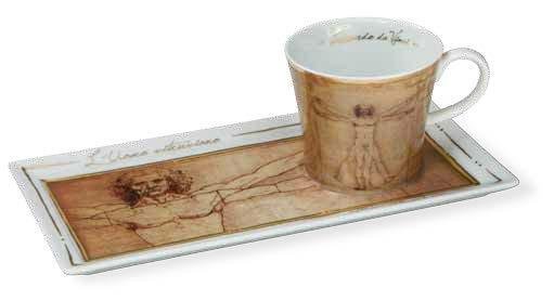 Artis Orbis Coffee Cup & Platter - Vitruvian Man