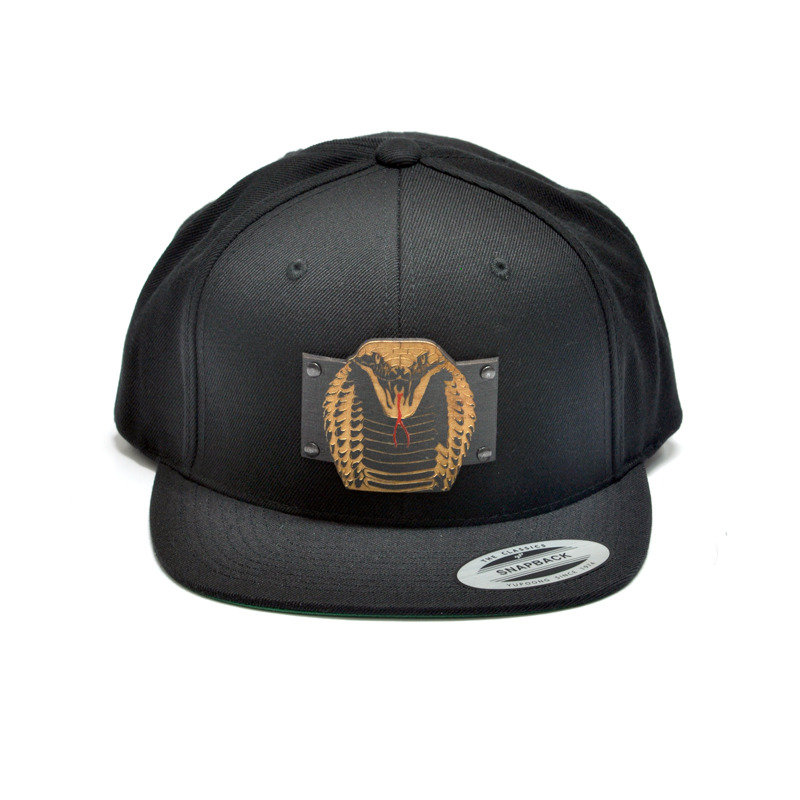 King Cobra Wood Charm Black Snapback Hat