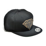 Diamond Sign Wood Charm Black Snapback Hat