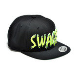 SWAGG - Lime Green Acrylic letters on Black Snapback Hat