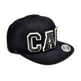 CALI - Black Acrylic letters on Black Snapback Hat