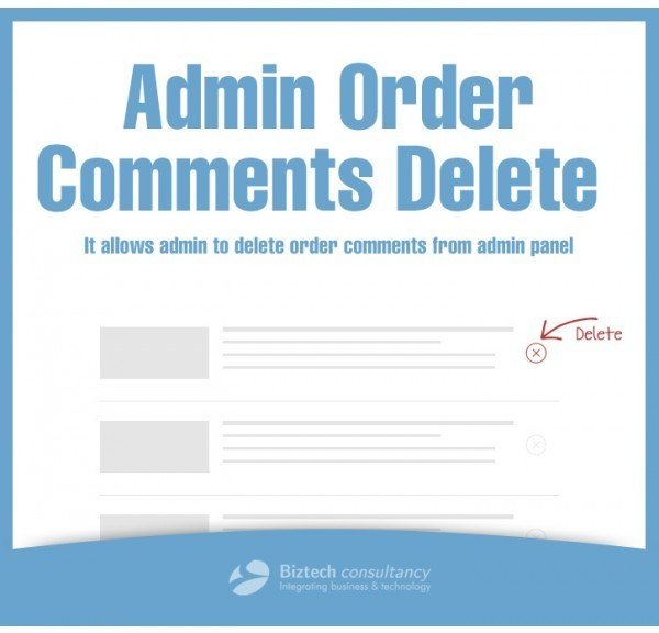 Admin Order Comments Delete Magento Extension