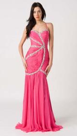 E105 VIBRANT CHIC FORMAL GOWN - FUSHIA