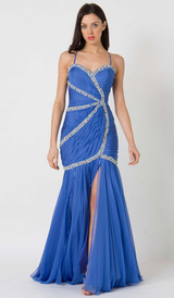E105 VIBRANT CHIC FORMAL GOWN - BLUE