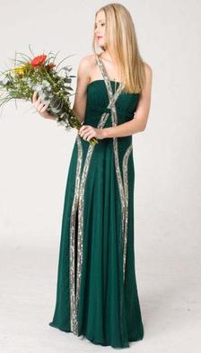 E107 UNIQUE CHIC FORMAL DRESS - GREEN