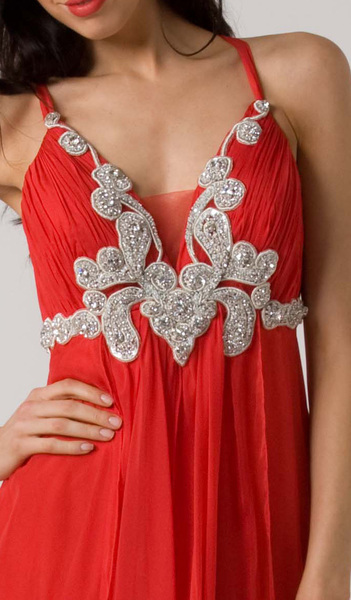 E115 GRACEFUL GODDESS EVENING GOWN - RED