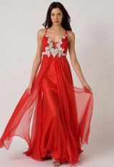 E115 GRACEFUL GODDESS EVENING GOWN - RED