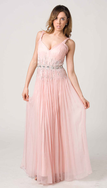 E201 ETHEREAL PRINCESS FORMAL DRESS - PEACH