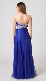 E203 SHIMMER AND SHINE STRAPLESS GOWN - NAVY BLUE