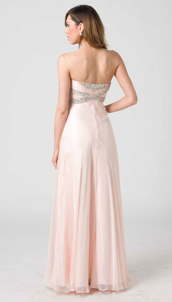 E203 SHIMMER AND SHINE STRAPLESS GOWN - PEACH