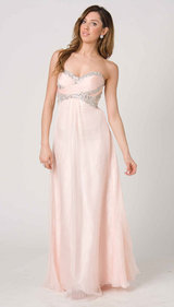 E203 SHIMMER AND SHINE STRAPLESS GOWN - PEACH