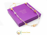 Aida Long Necklace - Rose, Gold and White