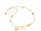 Aida Long Necklace - Rose, Gold and White
