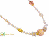 Aida Long Necklace - Rose, Gold and White