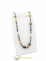 Aida Long Necklace Set - Black, Gold and Grey
