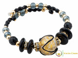 Aida Long Necklace Set - Black, Gold and Grey